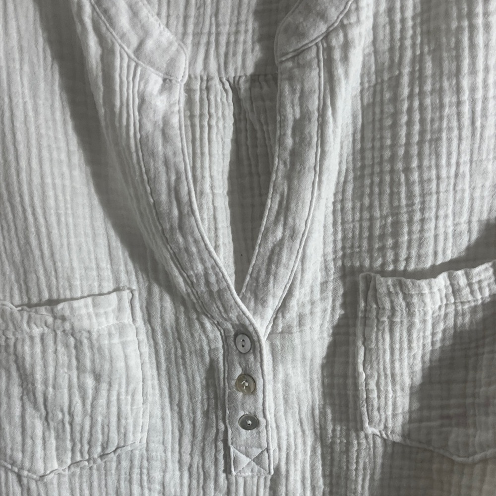 Anthropologie MOTE 100% cotton White Long Sleeve Tee shirt Women's Sz XXL - Picture 5 of 9